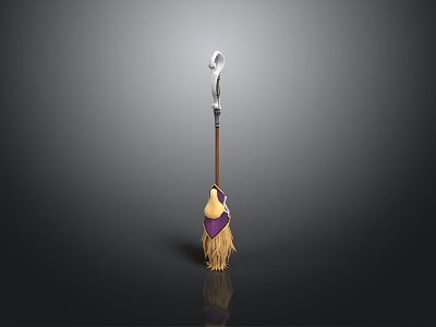 A broom magic broom scepter ancient scepter walking stick ancient walking stick magic scepter metal scepter 3d model