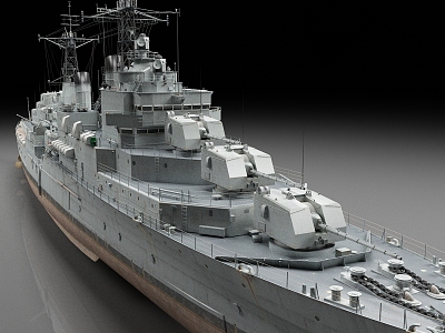 British Navy warship Uranus cruiser frigate destroyer 3d model