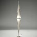 Modern Geometric Floor Lamp With Metal Frame Transparent Shade And Soft Light