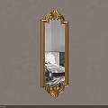 Ornate Gold Framed Decorative Wall Mounted Mirror Reflecting Modern Room Interior