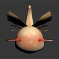 Cute Game Animation Character With Pink Chubby Body Red Antennae And Butterfly Wings