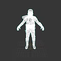 Game and Movie Character 3D Model in Detailed Armor Standing Pose With Backpack