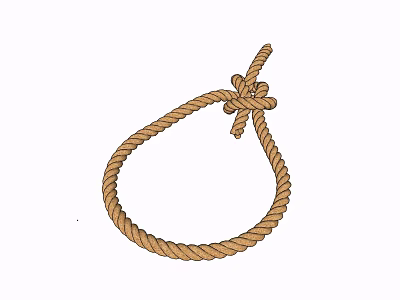 Durable Thick Brown Twisted Rope With Tightly Knotted Loop Design 3d model