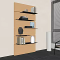 Modern Bookshelf Solid Wood Bookshelf 3d model