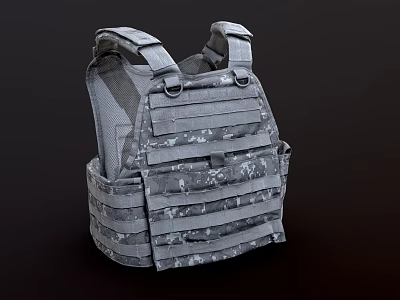 Camouflage Tactical Vest With Adjustable Straps And Military Style Design 3d model