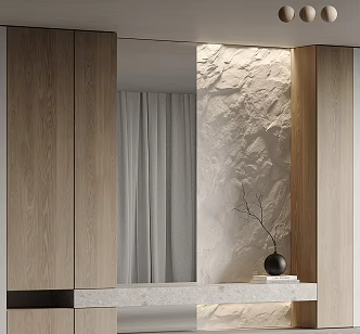Modern porch background wall 3d model