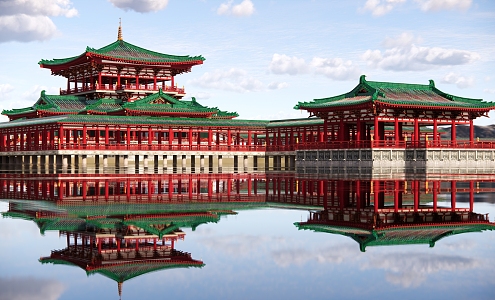 Ancient Chinese-style Daming Palace of Tang Dynasty 3d model