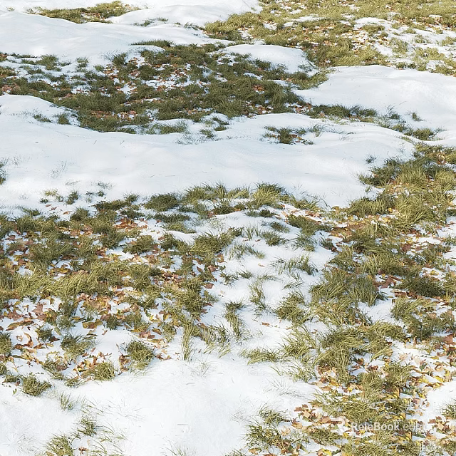 Snow Grass And Fallen Leaves Themed Decorative Ornament Set For Home 3d model 