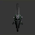 Futuristic Motorcycle Design With Circular Wheel And Green Accent Lighting