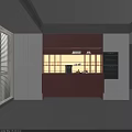 Modern Entryway Cabinet And Side Cabinet With Glass Doors And LED Lighting Design