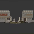 Ancient Architecture Ruins Featuring Broken Walls Decorative Carvings Scattered Stones Column Remains And Plants