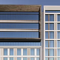 Modern High Rise Office Building With Glass Facade And Large Windows