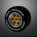 Car Black Tire With Yellow Wheel Rim Featuring 5000 THANKS And SHELBY FOLIO