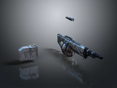 rifle semi-automatic rifle combat rifle battle rifle carbine war rifle attack rifle 3d model