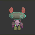 Futuristic Mechanical Character And Creature With Metallic Body And Large Ears