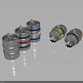 Colorful Stacked Metal Cans With Striped Design And Reflective Surface For Daily Use