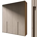 Modern Wooden Wardrobe With Sleek Design Light Wood Texture And Simple Handles 3d model