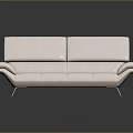 Modern Light Colored Sectional Sofa With Comfortable Backrest Armrest And Sturdy Metal Legs 3d model