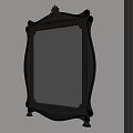 Elegant Wall Mounted Mirror With Ornate Gold And Black Frame Decorative Details
