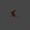 3D Pterosaur Model With Purple Brown Wings Long Beak And Prominent Eyes