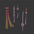 Colorful Living Supplies Collection With Green Tassels Silver Hairpins Blue Pendants And Pearl Chains