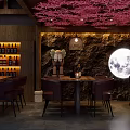 Elegant Bar Interior With Wooden Ceiling Decor Leather Seating And Warm Ambient Lighting