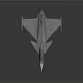 Gray Fighter Jet Model With Sharp Nose Cockpit And Landing Gear On Dark Background