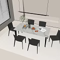 Dining table and chair combination 3d model