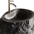Natural Rock Washbasin With Textured Surface Organic Shape And Rustic Design Elements 3d model