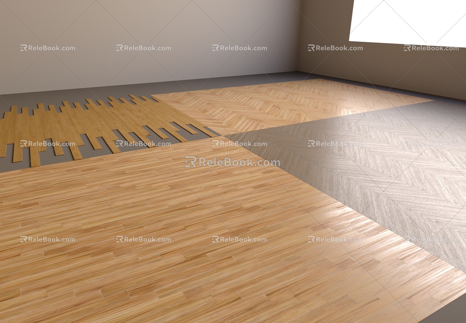 Wood Flooring Multi-Dimensional Material Real Wood Flooring with Wood Flooring Plug-in 3d model