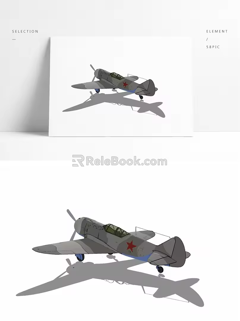 Modern fighter propeller fighter 3d model