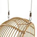 Rattan Woven Round Hanging Chair with Soft Cushions for Indoor Outdoor Use