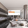 Modern reception area Sales office Negotiation area 3d model