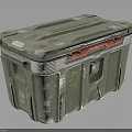 Green Military Style Storage Container With Red Stripe And 24H Label