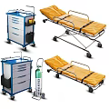 Medical Equipment With Mobile Stretchers Emergency Carts And Oxygen Cylinders For Hospital Use