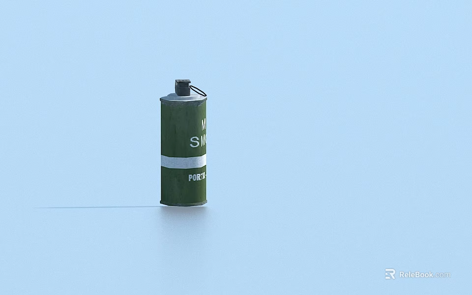 Tactical Green Military Explosive Weapon Canister With White Label And Text Details 3d model 