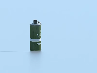 Tactical Green Military Explosive Weapon Canister With White Label And Text Details 3d model
