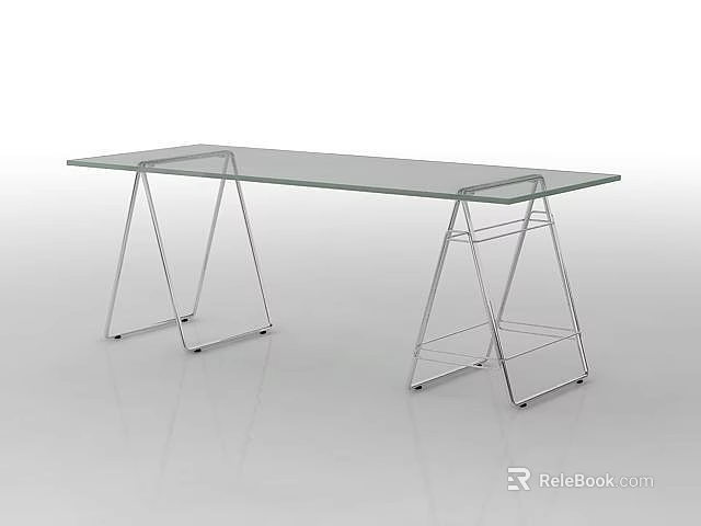 Modern Glass Top Coffee Table With Sleek Metal Frame And Minimalist Design 3d model 