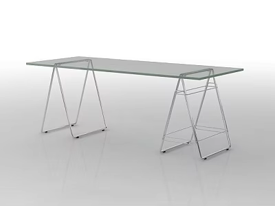 Modern Glass Top Coffee Table With Sleek Metal Frame And Minimalist Design 3d model