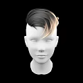 Game Movie Character 3D Head Model With Black Blonde Gradient Short Hair