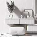 Elegant Modern TV Wall Interior Design with Marble Panels White TV Stand and Decorative Lamps