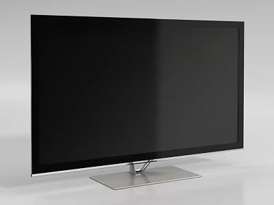 Modern Flat Screen TV With Sleek Black Display And Silver Stand Design 3d model