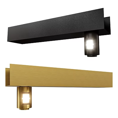 Modern Black and Gold Wall Light With Sleek Contemporary Design And LED Lighting Fixture 3d model