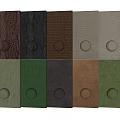 Collection Of Wall Panels With Various Colors Textures And Knobs 3d model
