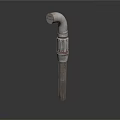 Rusted Metal Pipe With Elbow Joint For Industrial Plumbing Fixture