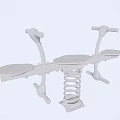 Blue Spring Fitness Equipment With Seats And Handles For Outdoor Use