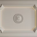 Elegant Ceiling Design Featuring Ornate Circular Medallion And Decorative Molding Border 3d model