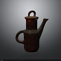 Red Textured Ceramic Teapot Design With Handle Spout And Decorative Lid 3d model