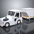 White Industrial Tractor With Enclosed Container Trailer For Efficient Cargo Transport 3d model
