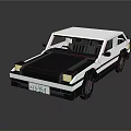 Black And White Low Poly Style Car 3D Model With Simple Design